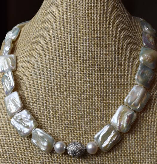 A1B natürlich Süßwasser Zucht Perle Schmuck Perlenkette Halskette Kette Collier 
