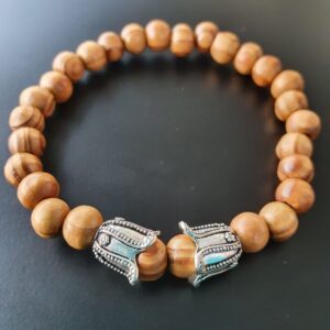 herrenarmband kiefer und 925 silber geschwaerzt