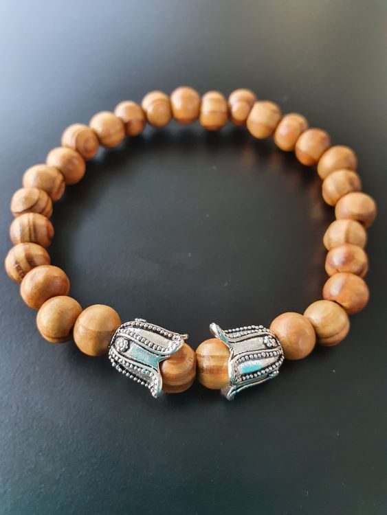 herrenarmband kiefer und 925 silber geschwaerzt