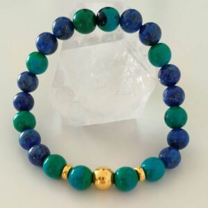 armband magnesit und lapislazuli und silber vergoldet