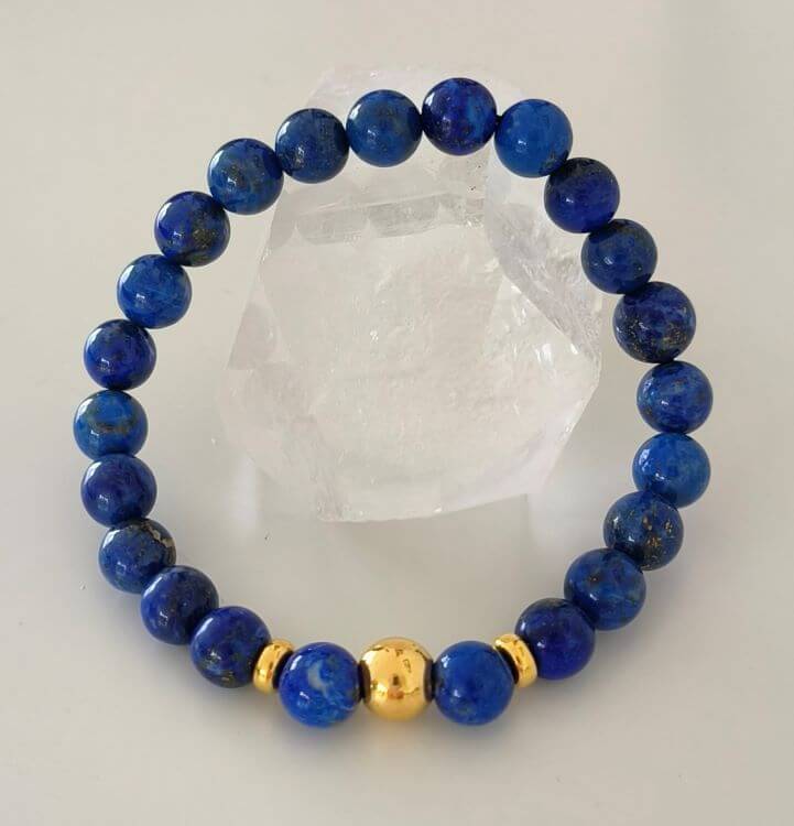 armband lapislazuli und silber vergoldet